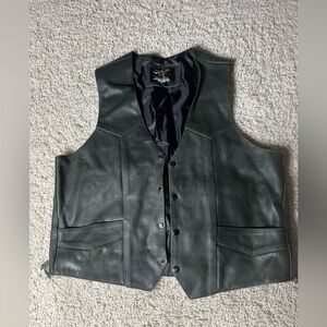 Men’s XL Jamin Leather Grey Leather Vest GUC